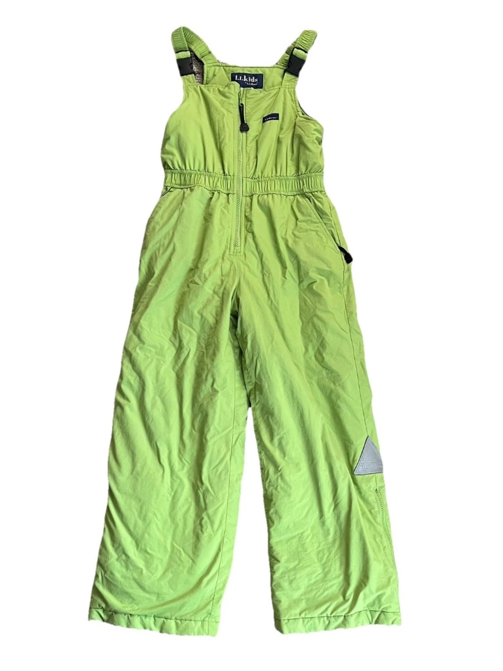 L.L. Bean Kids Neon Lime Green Snow Bib Overalls